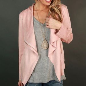 Pink Faux suede Jacket